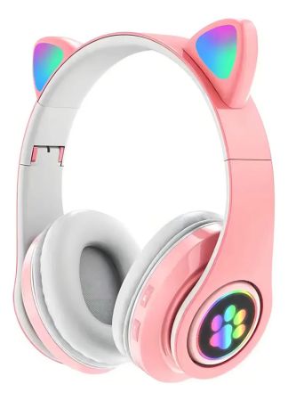Fone De Ouvido Gatinho Bluetooth Infantil Led